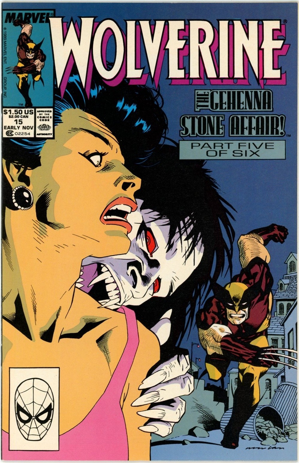Wolverine #15 1989 Marvel Comics NM- Comic Book Direct Edition Wolverine #15 1989 Marvel Comics NM- Comic Book Direct Edition