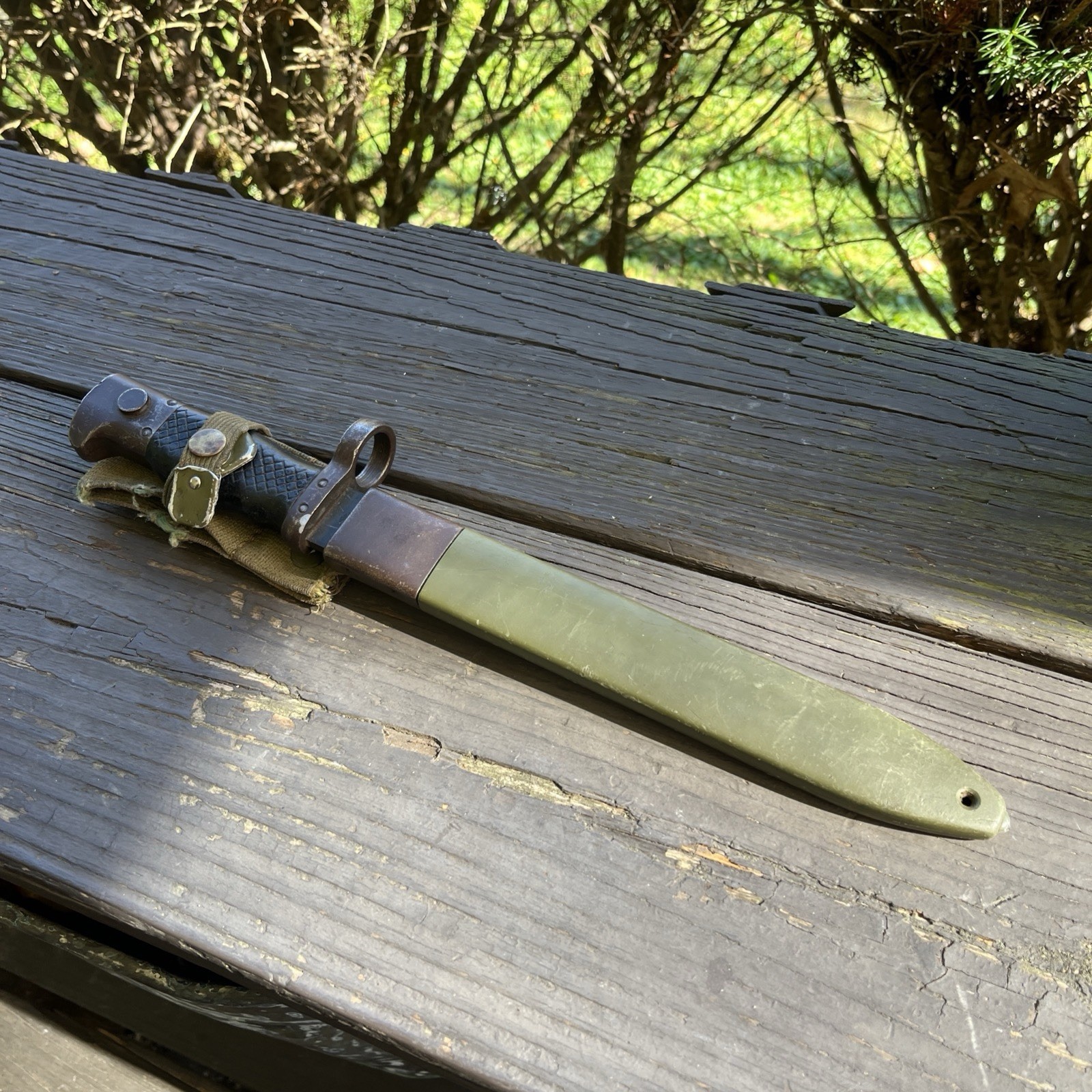 M1964 Spanish INI Toledo Rifle Bayonet & Scabbard - Authentic War Memorabilia M1964 Spanish INI Toledo Rifle Bayonet & Scabbard - Authentic War Memorabilia