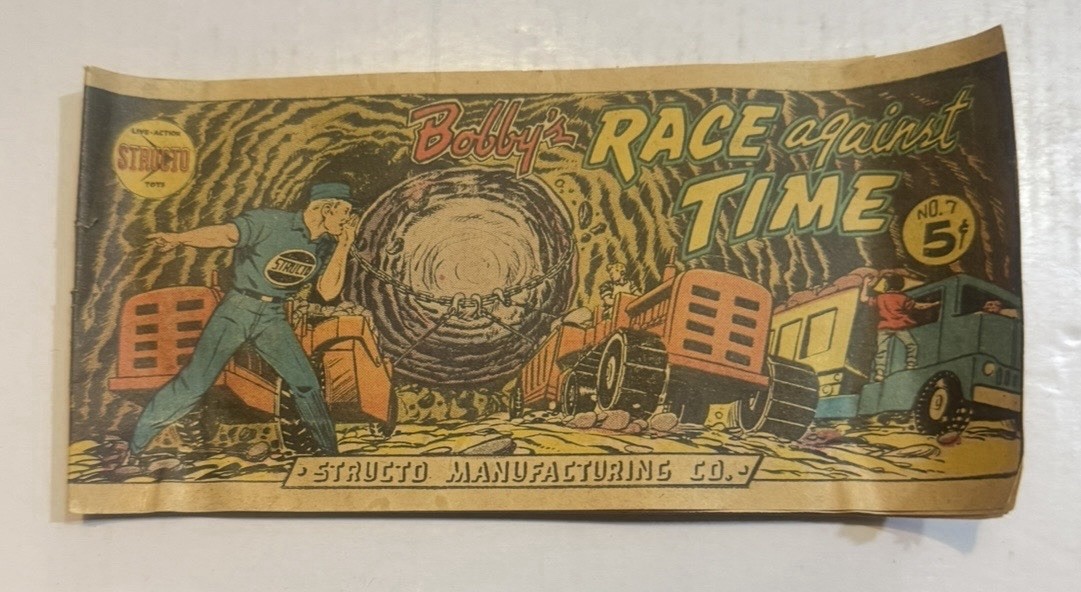 VINTAGE 1957 BOBBYS RACE AGAINST TIME STRUCTO MFG MINI COMIC - RARE VINTAGE 1957 BOBBYS RACE AGAINST TIME STRUCTO MFG MINI COMIC - RARE
