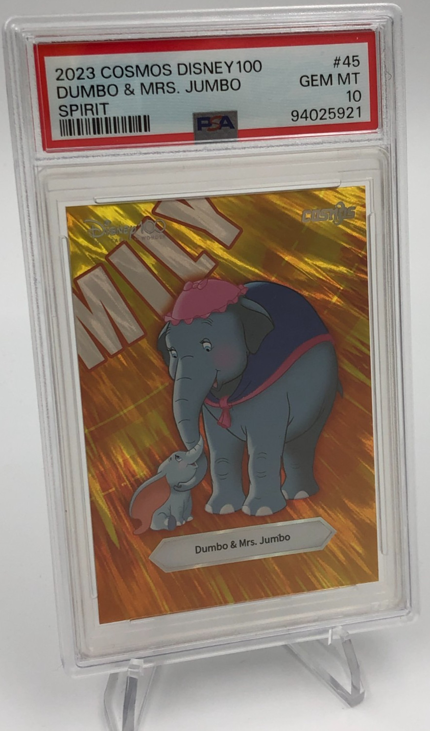 2023 Cosmos DISNEY 100 Card DUMBO & MRS. JUMBO #45 SPIRIT graded PSA GEM MINT 10