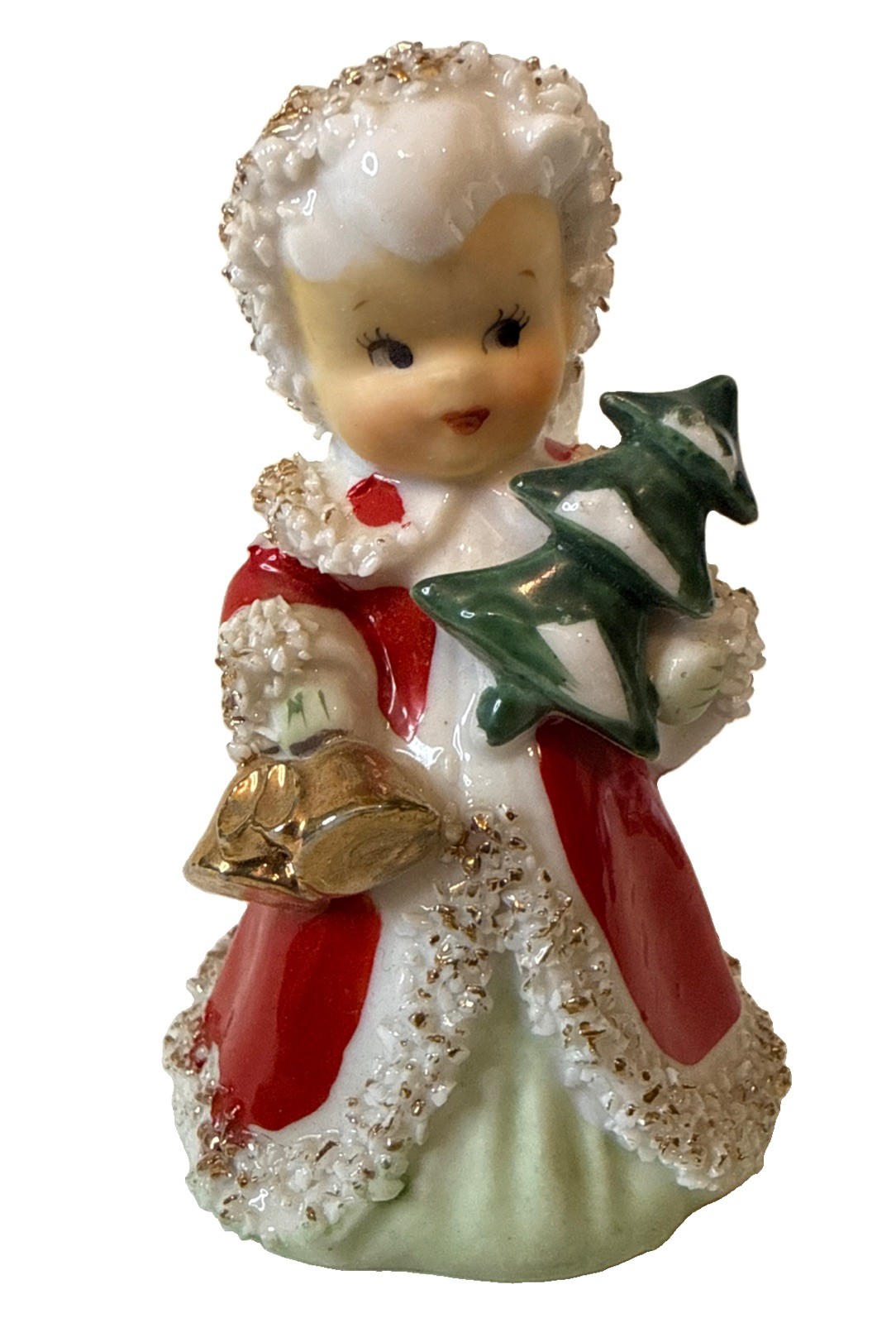 Vintage Lefton Girl Caroler Bells Christmas Tree 4 Vintage Lefton Girl Caroler Bells Christmas Tree 4