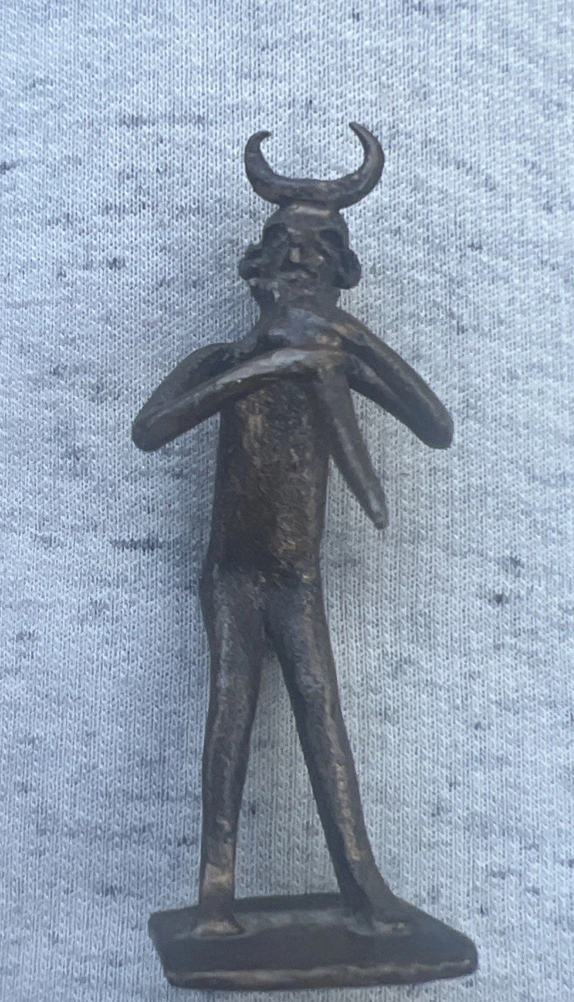 Vintage African Tribal Metal Figure Sculpture Primitive Folk Art 2 3/4” Rare