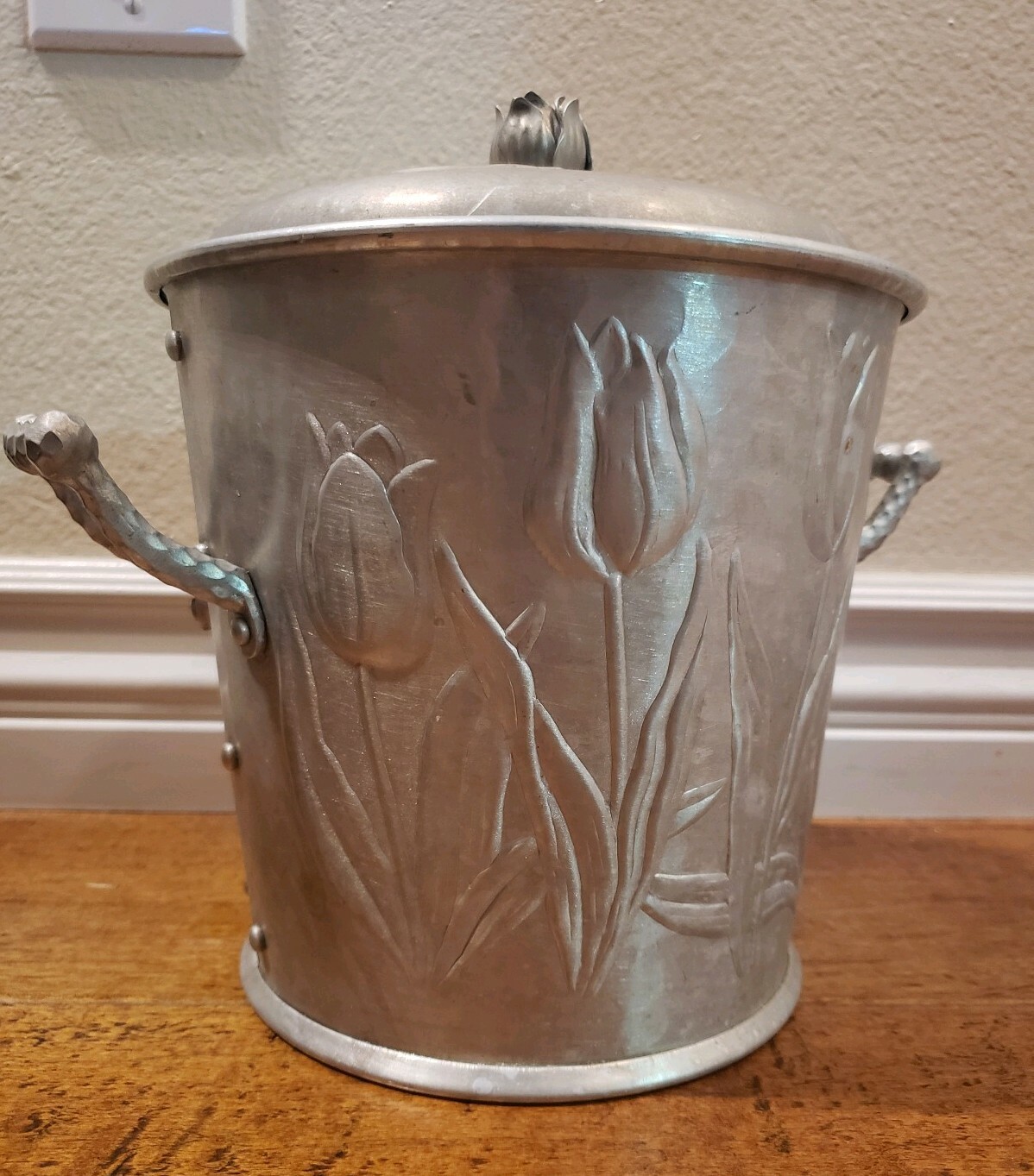 VTG Everlast Hand Forged Aluminum Hammered Ice Bucket MCM Champagne Bar Cooler