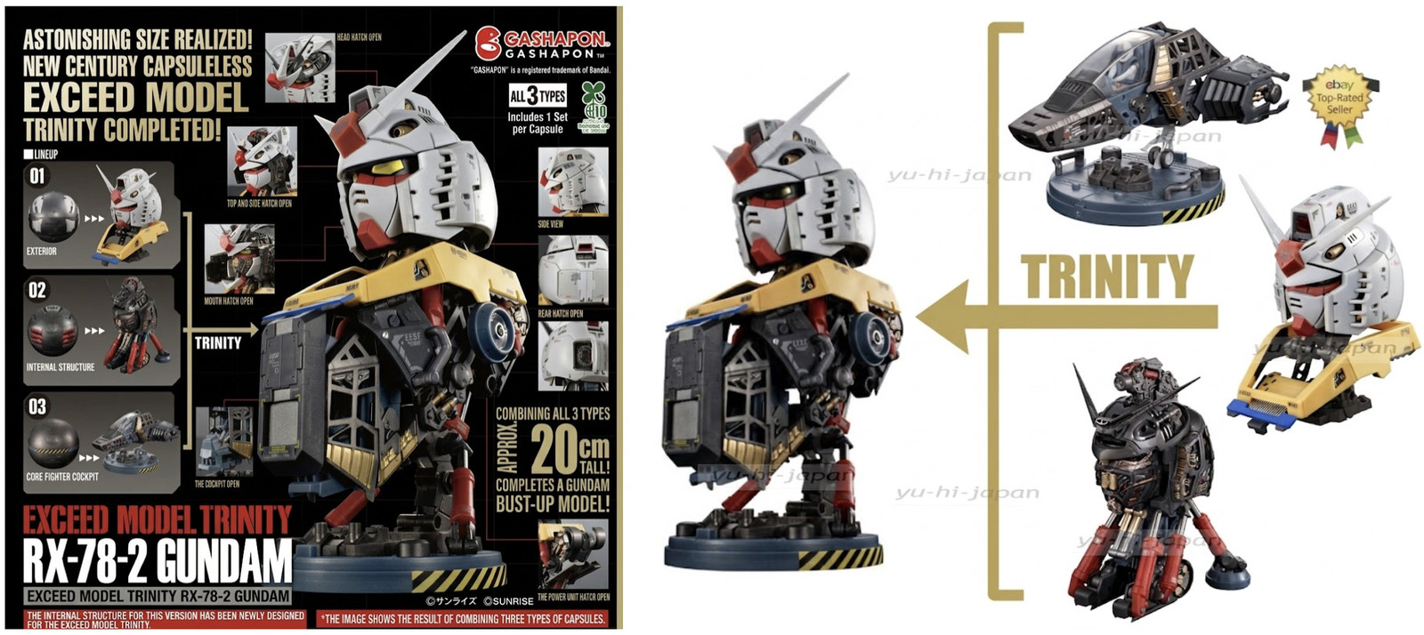 Bandai EXCEED MODEL TRINITY RX-78-2 Gundam Complete Set PREMIUAM Gashapon New