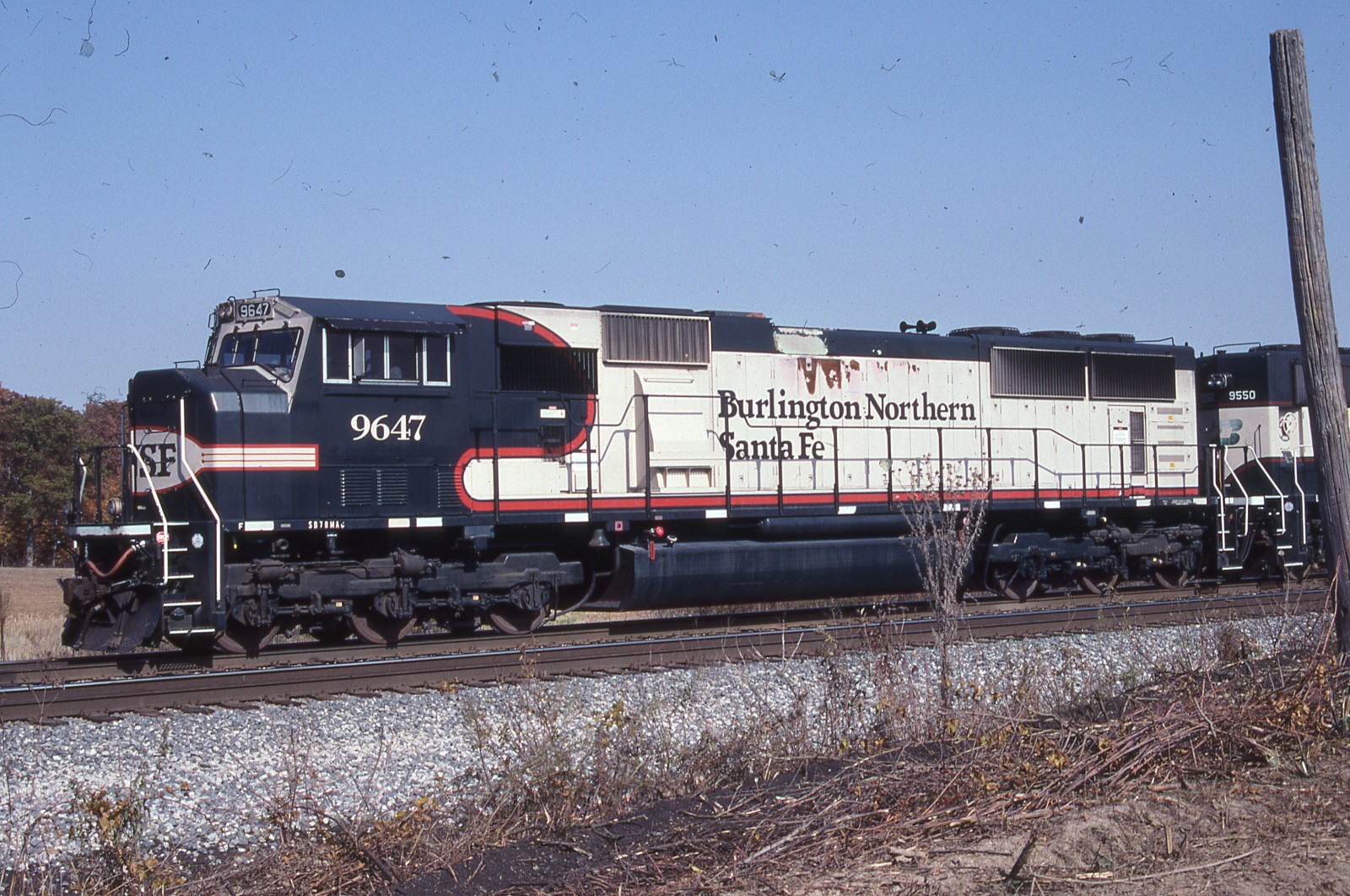 LOT OF 7 original slides BNSF 9647 West on CSX at St Joe, IN in October 2000