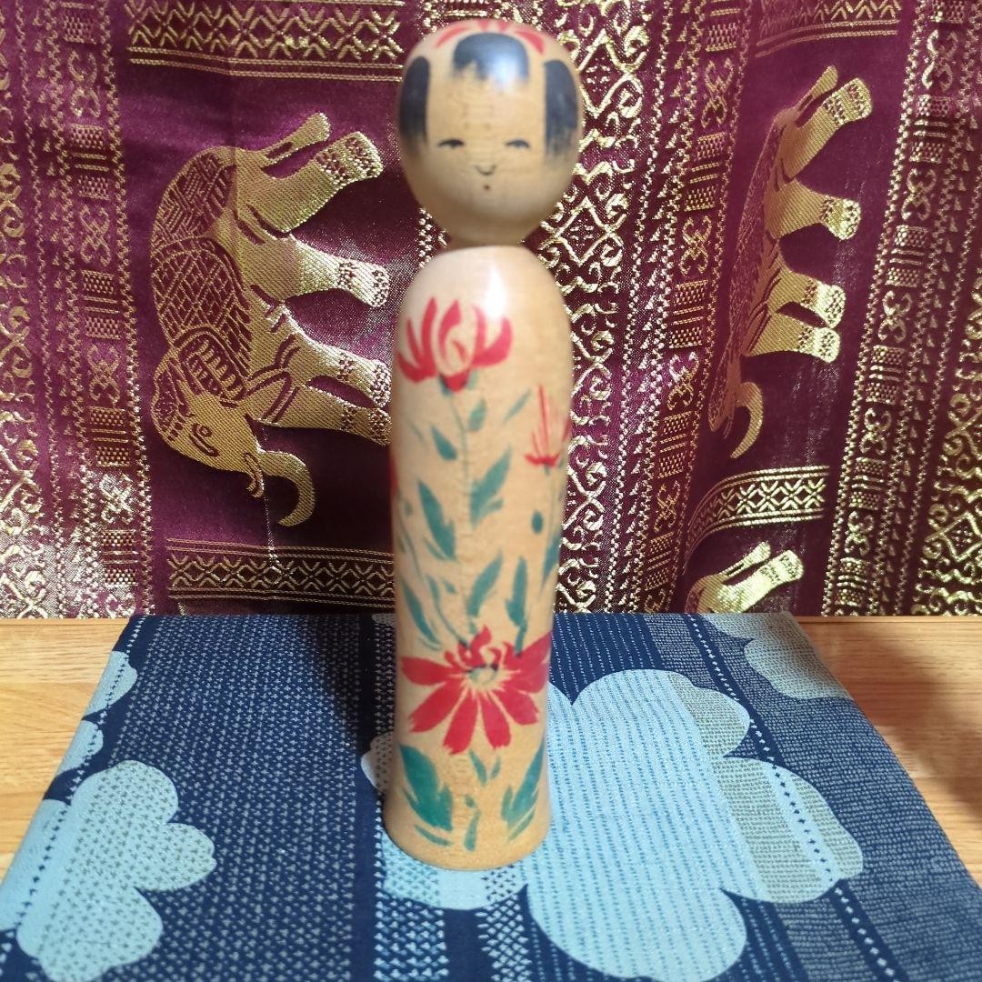 Kenichi Kitayama Kokeshi Doll 18cm Natural Wood Authentic Figurine Rare