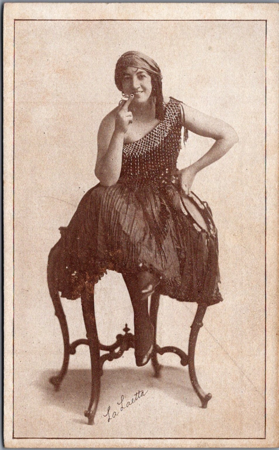 La Laetta Vaudeville Performer Real Photo Postcard RPPC Antique 1910s La Laetta Vaudeville Performer Real Photo Postcard RPPC Antique 1910s