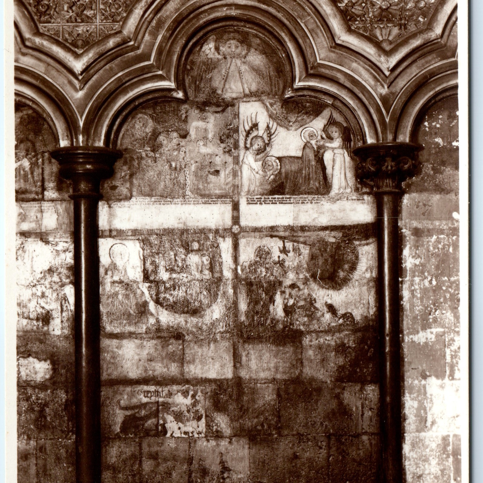 c1930s Westminster Abbey England Chapter House Arcades Apocalypse Paintings A358
