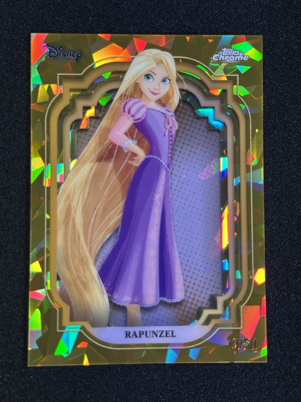 2024 Topps Chrome Disney Sapphire- Rapunzel #139 GOLD /50 👑