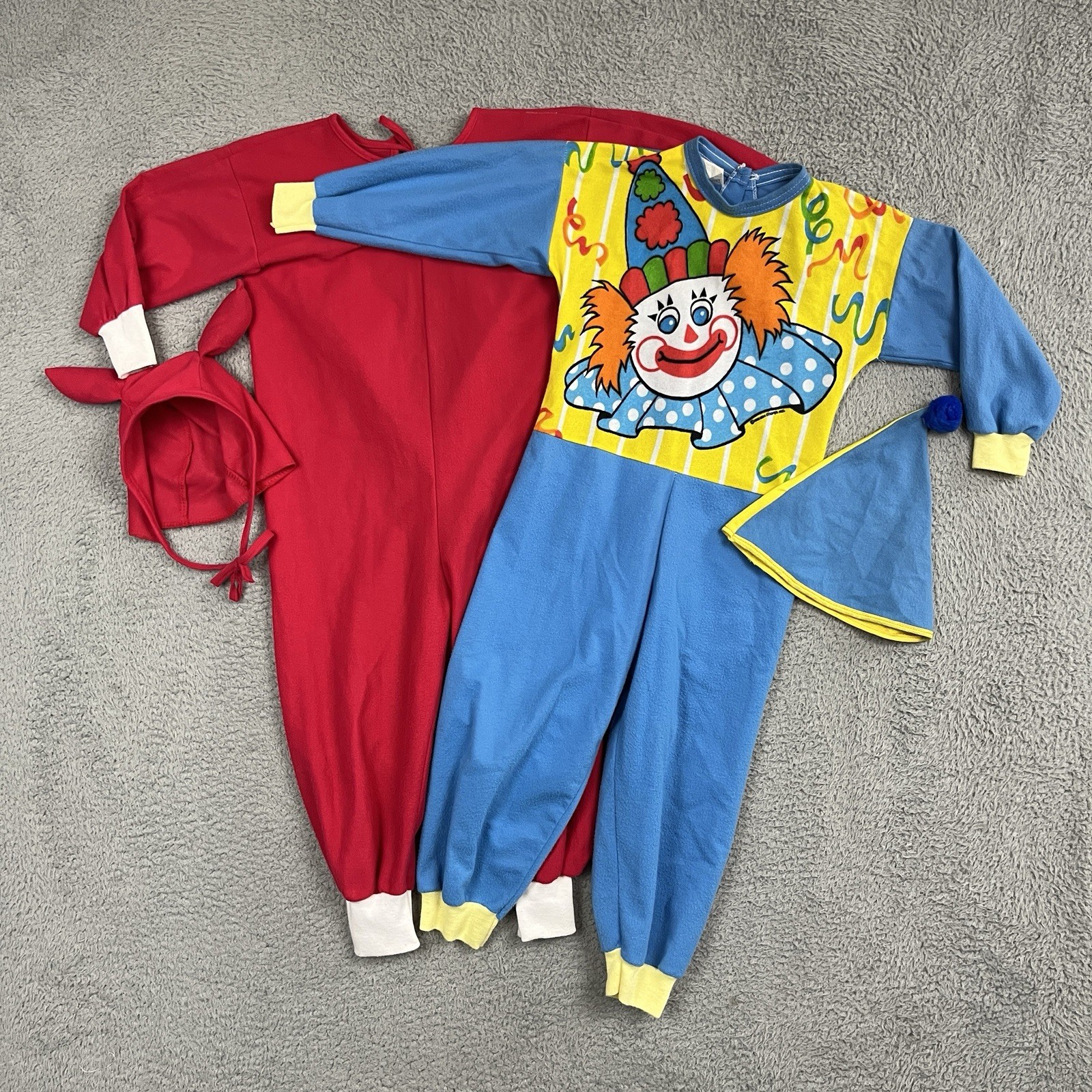 Vintage 80s Halloween Costume Lot Toddler 4-5 Devil & Ben Cooper Clown As Is