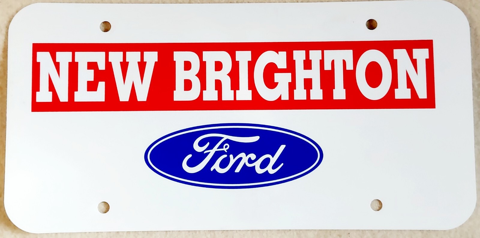 NEW BRIGHTON FORD Automobile Dealership Booster License Plate MINNESOTA NEW BRIGHTON FORD Automobile Dealership Booster License Plate MINNESOTA