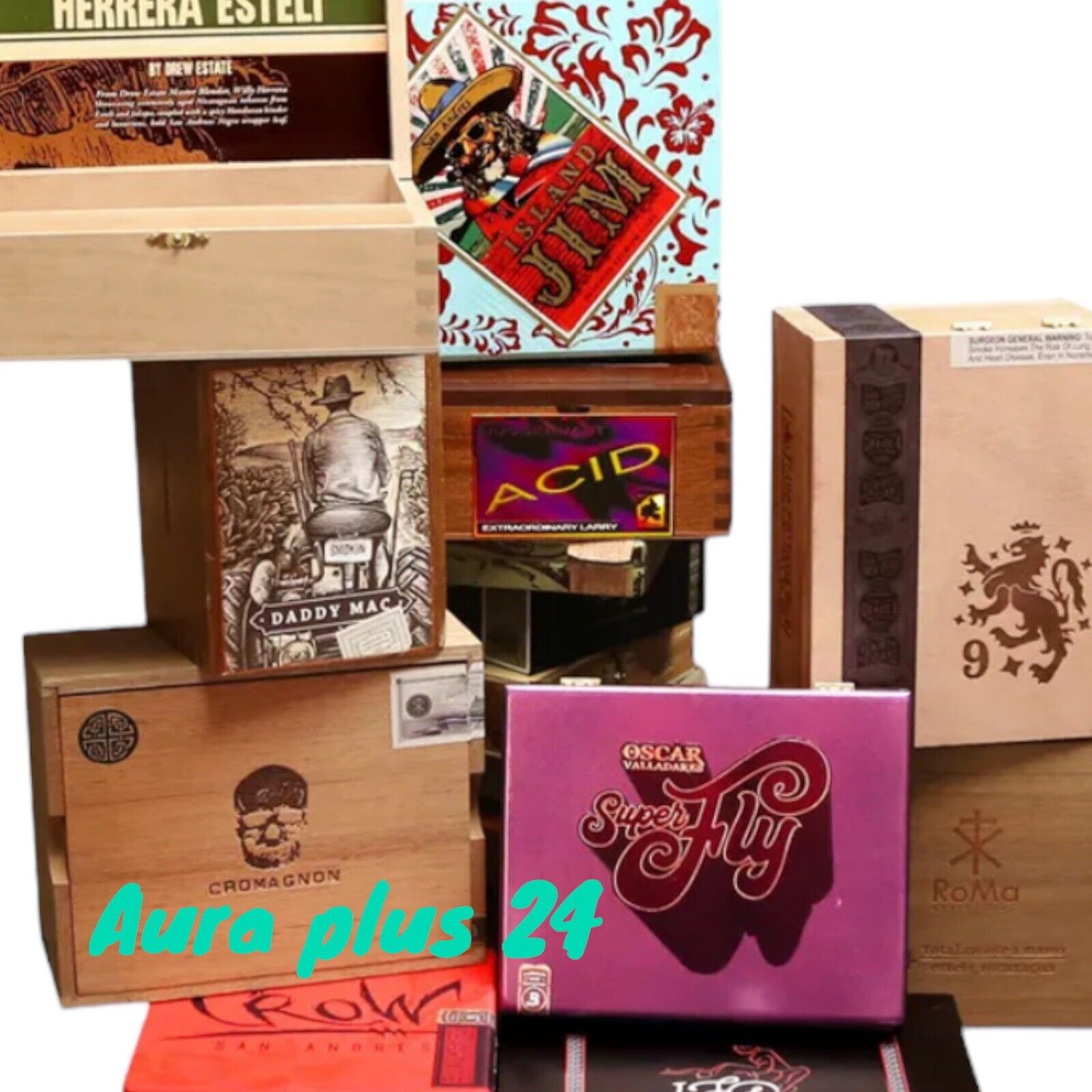 PREMIUM WOODEN EMPTY CIGAR BOXES FOR DECOR & CRAFTS CONTEMPORARY RARE LOT OF 10