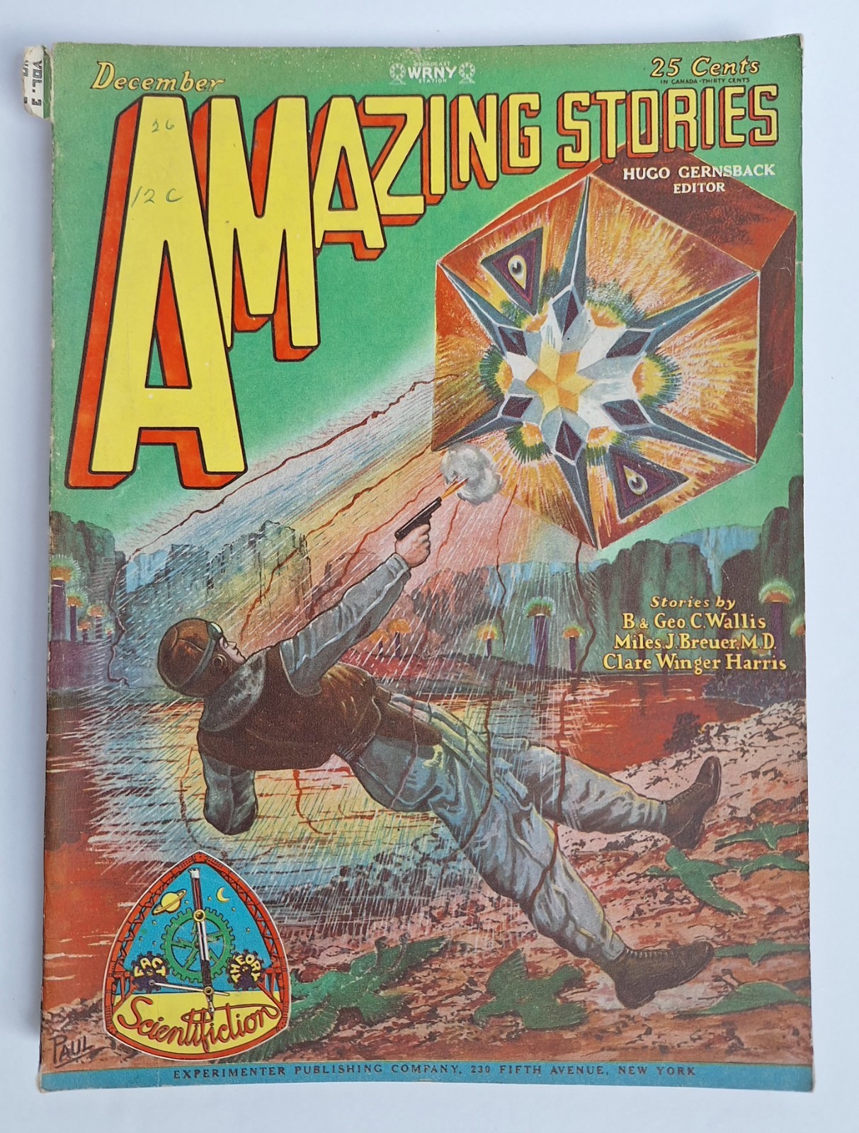 Amazing Stories December 1928 Vol 3 #9 Paul Star Cube Williamson Metal Man Pulp Amazing Stories December 1928 Vol 3 #9 Paul Star Cube Williamson Metal Man Pulp