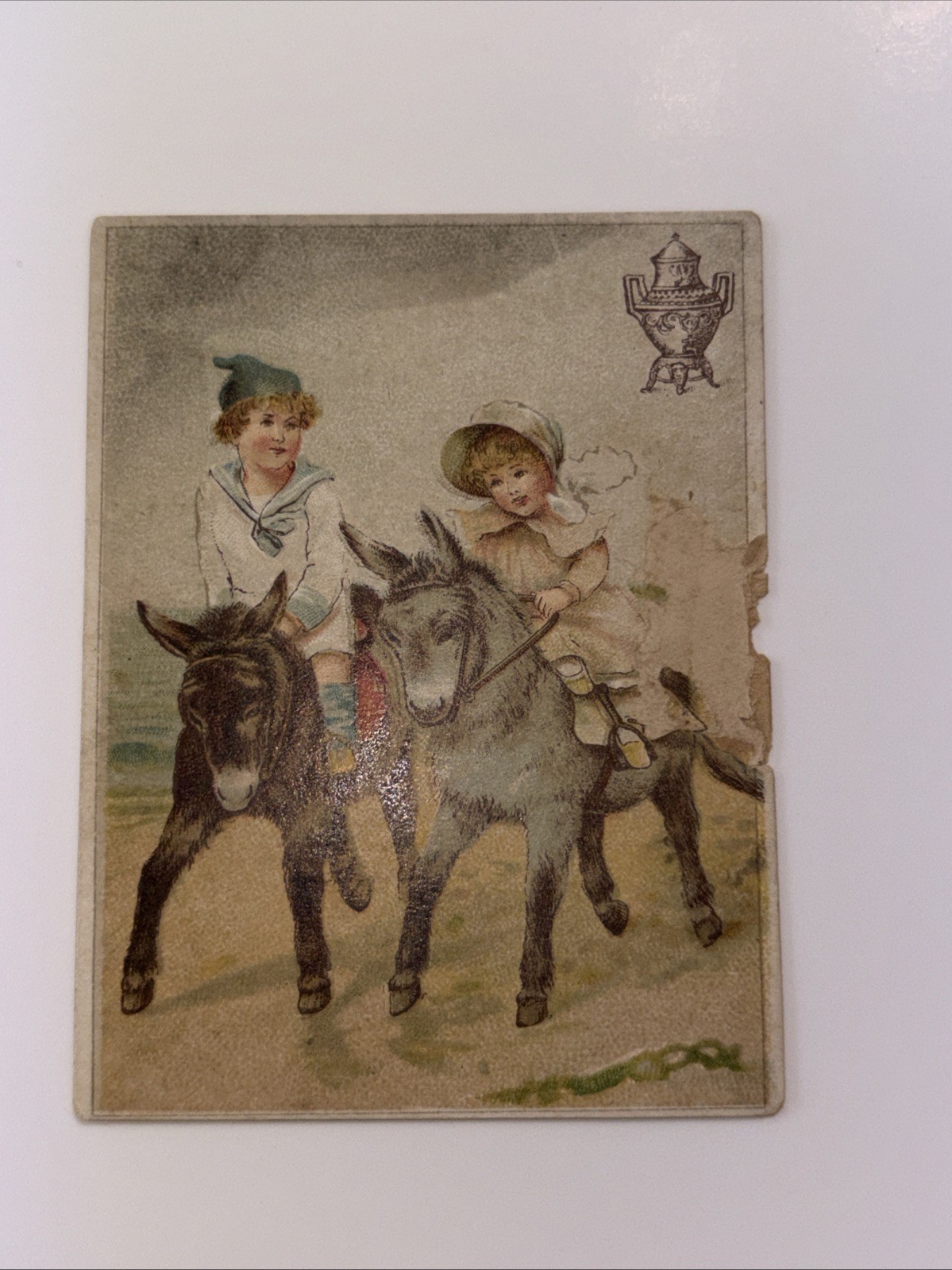 N1 DILWORTH’S COFFEE Victorian Advertising Trade Card Kids Donkey N1 DILWORTH’S COFFEE Victorian Advertising Trade Card Kids Donkey