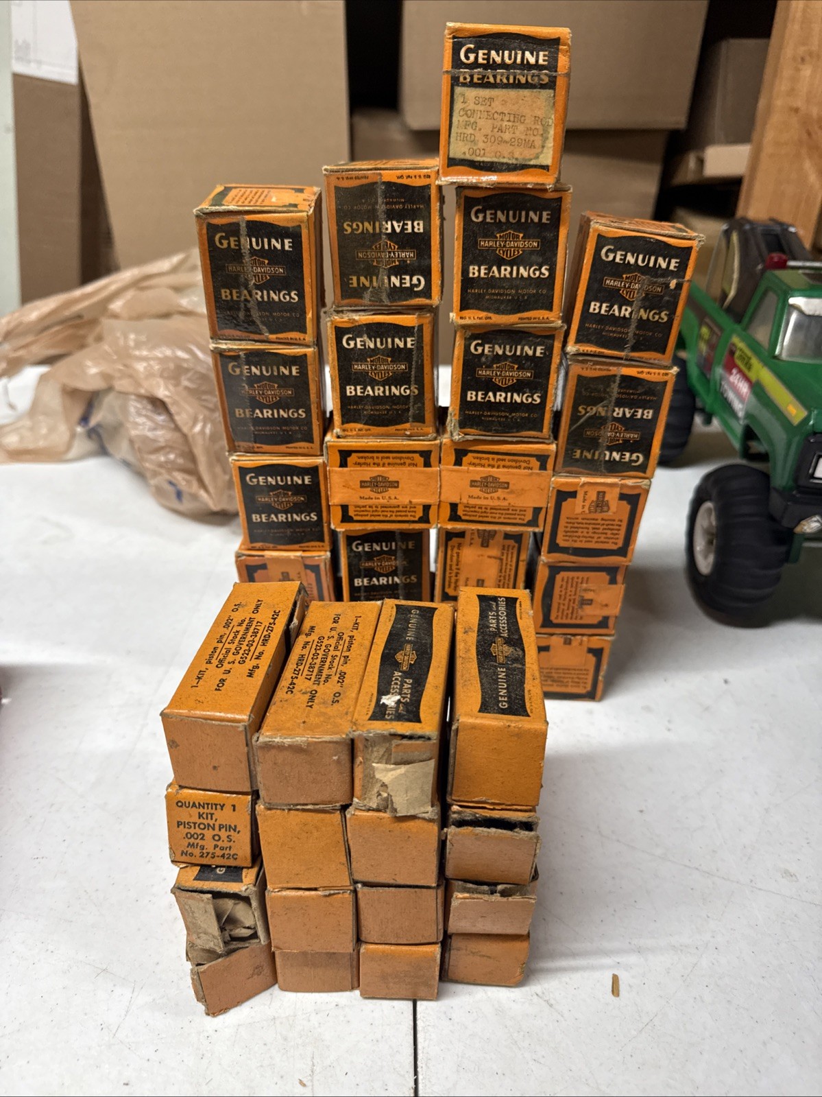 WWII Harley Davidson Motorcycle Lot of Bearings & Piston Pin Kits NEW 37 PIECES