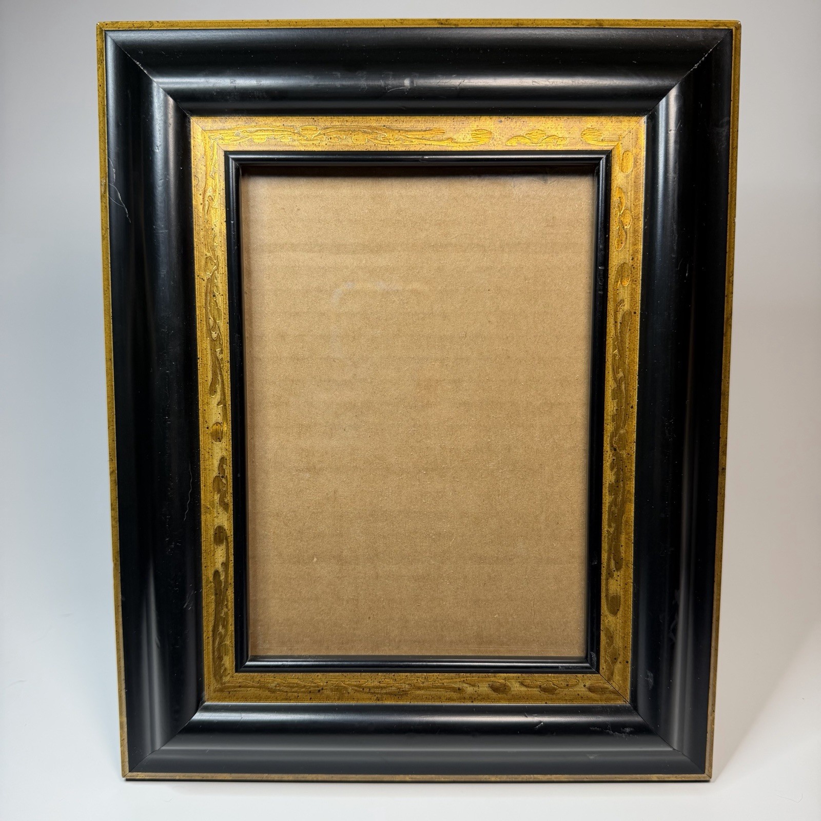 Vintage Martin Aborn Hand-Finished Italian Wood Picture Frame Black & Gold