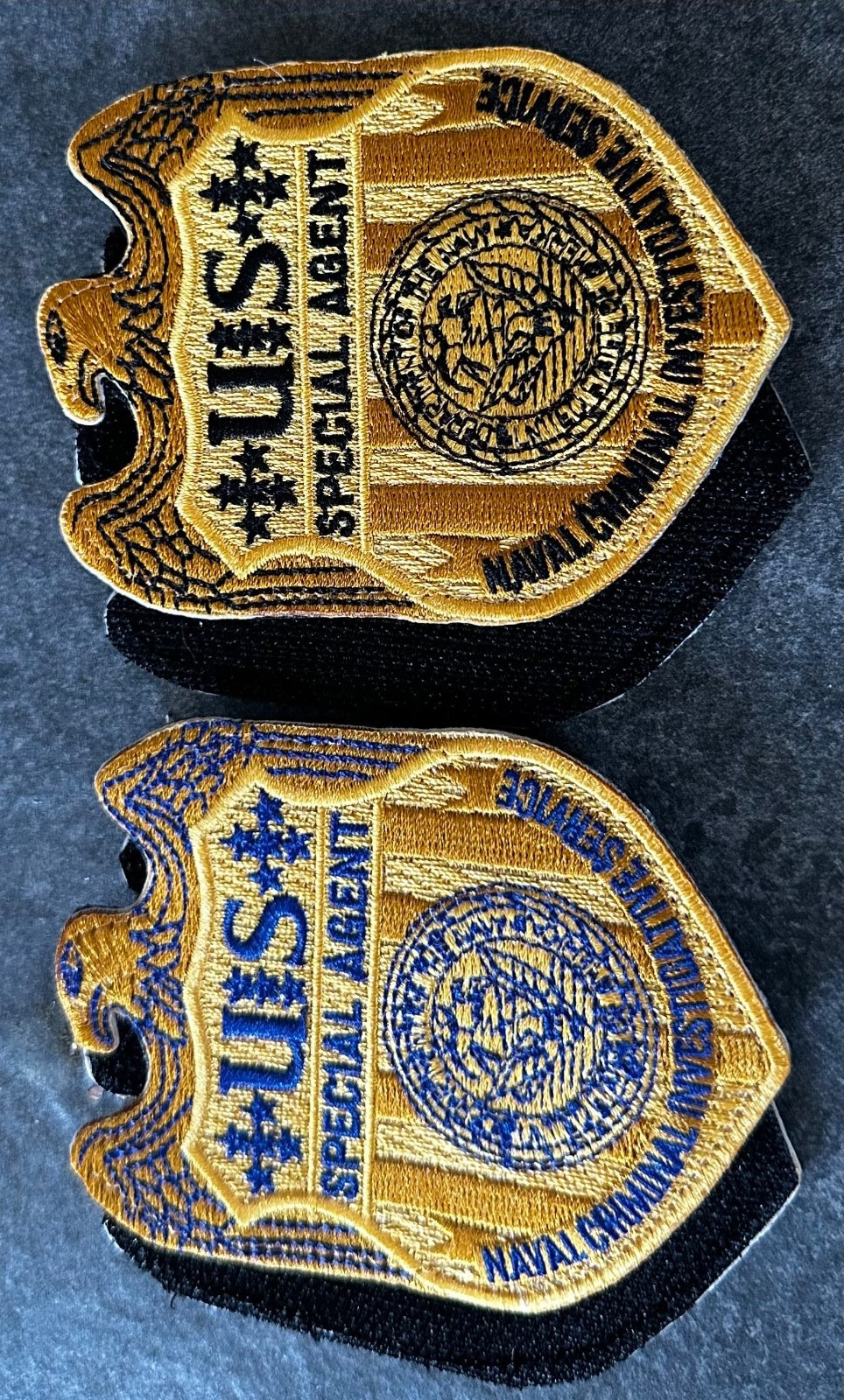 NCIS - Special event set of gold + blk blu cloth 3.0 - Genuine *Kokopelli Patch* NCIS - Special event set of gold + blk blu cloth 3.0 - Genuine *Kokopelli Patch*