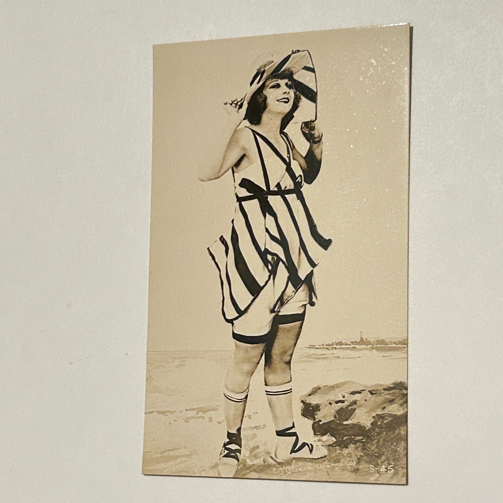 Vtg 1920s Glamour Girl Sunshine Comedies Bathing Beauty Flapper Postcard RPPC