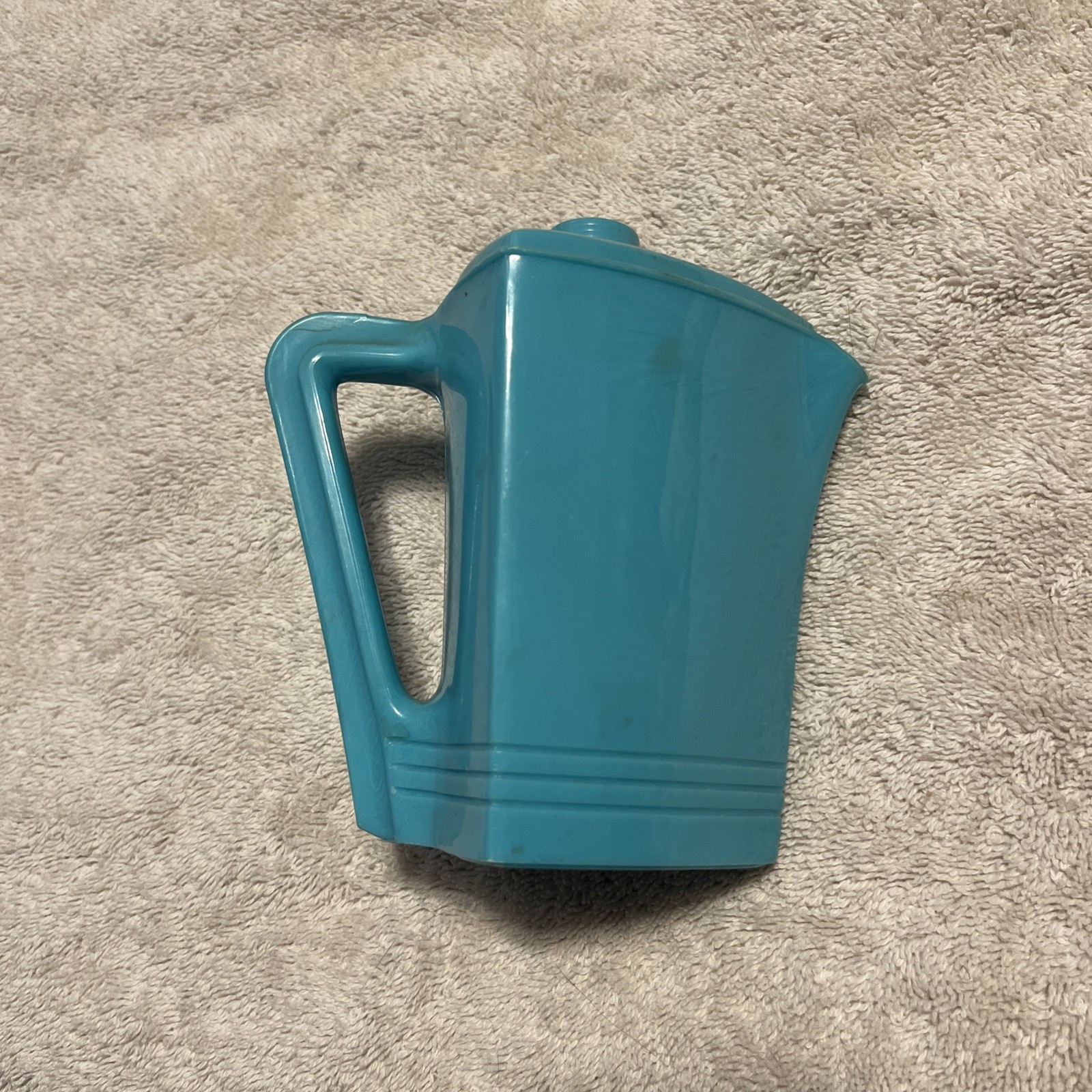 Vtg 1960s  USA Melamine Creamer Turquoise Advertising Purina Farmers Co Op