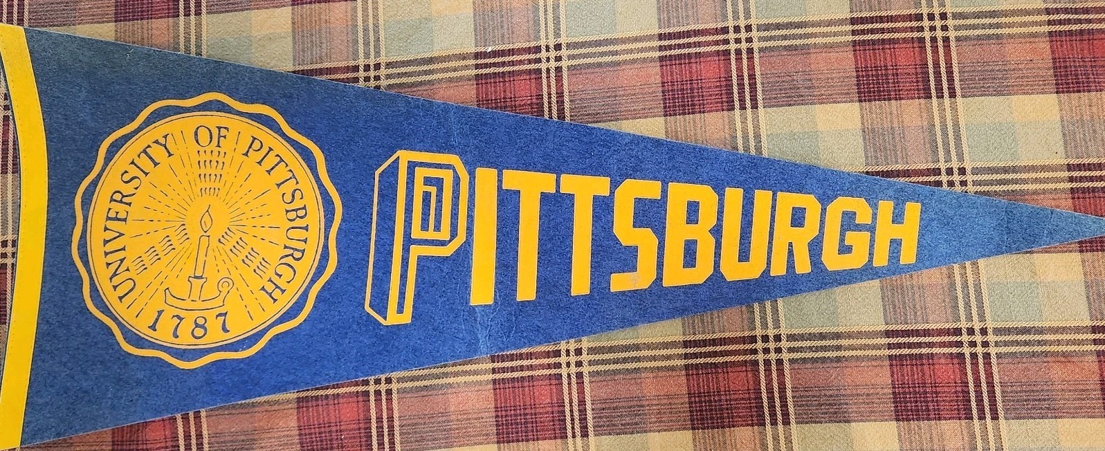 Vintage University Of Pittsburgh Pendant Felt w/crease