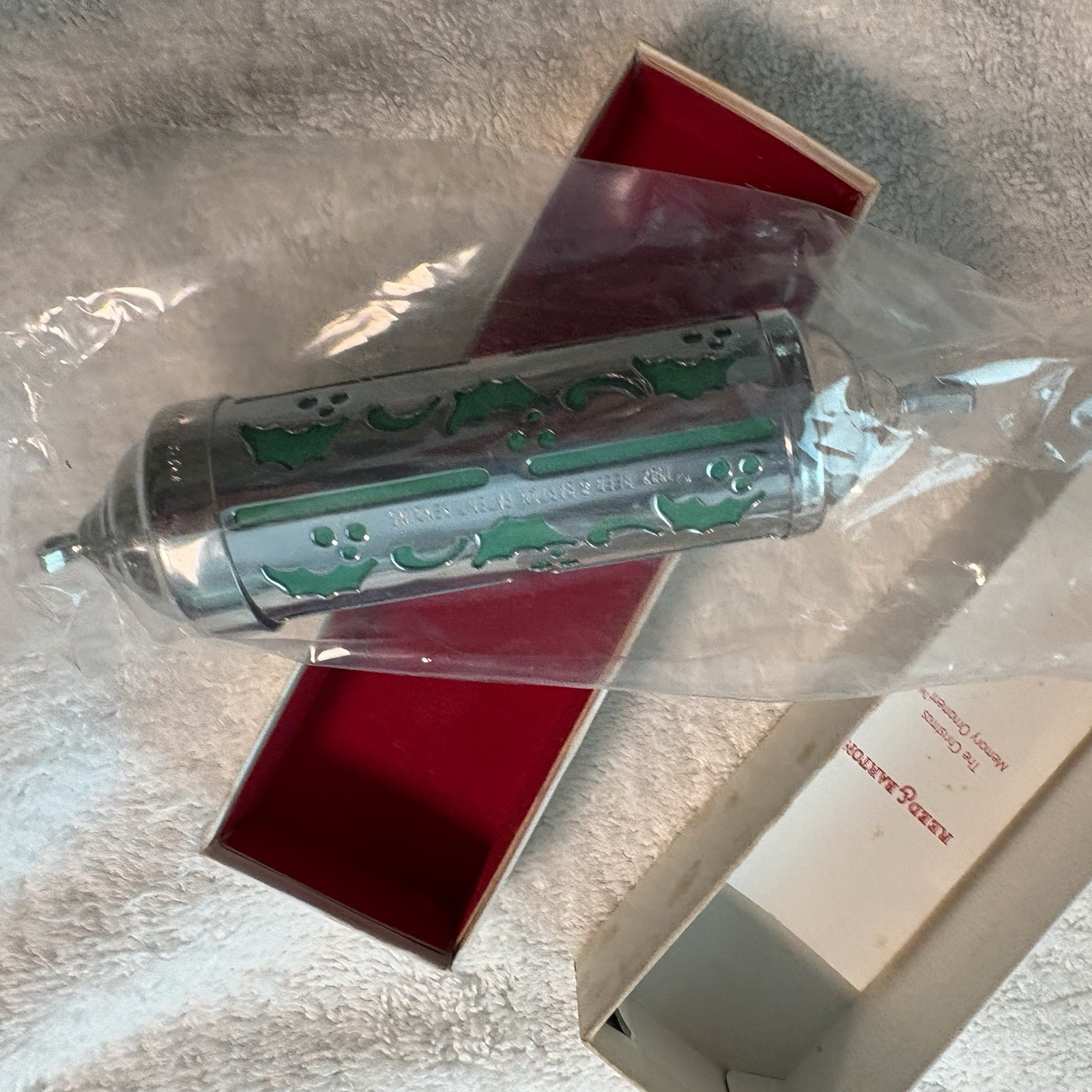 Reed & Barton 1982 Memory Time Capsule Christmas Ornament Original Box Silverpla Reed & Barton 1982 Memory Time Capsule Christmas Ornament Original Box Silverpla