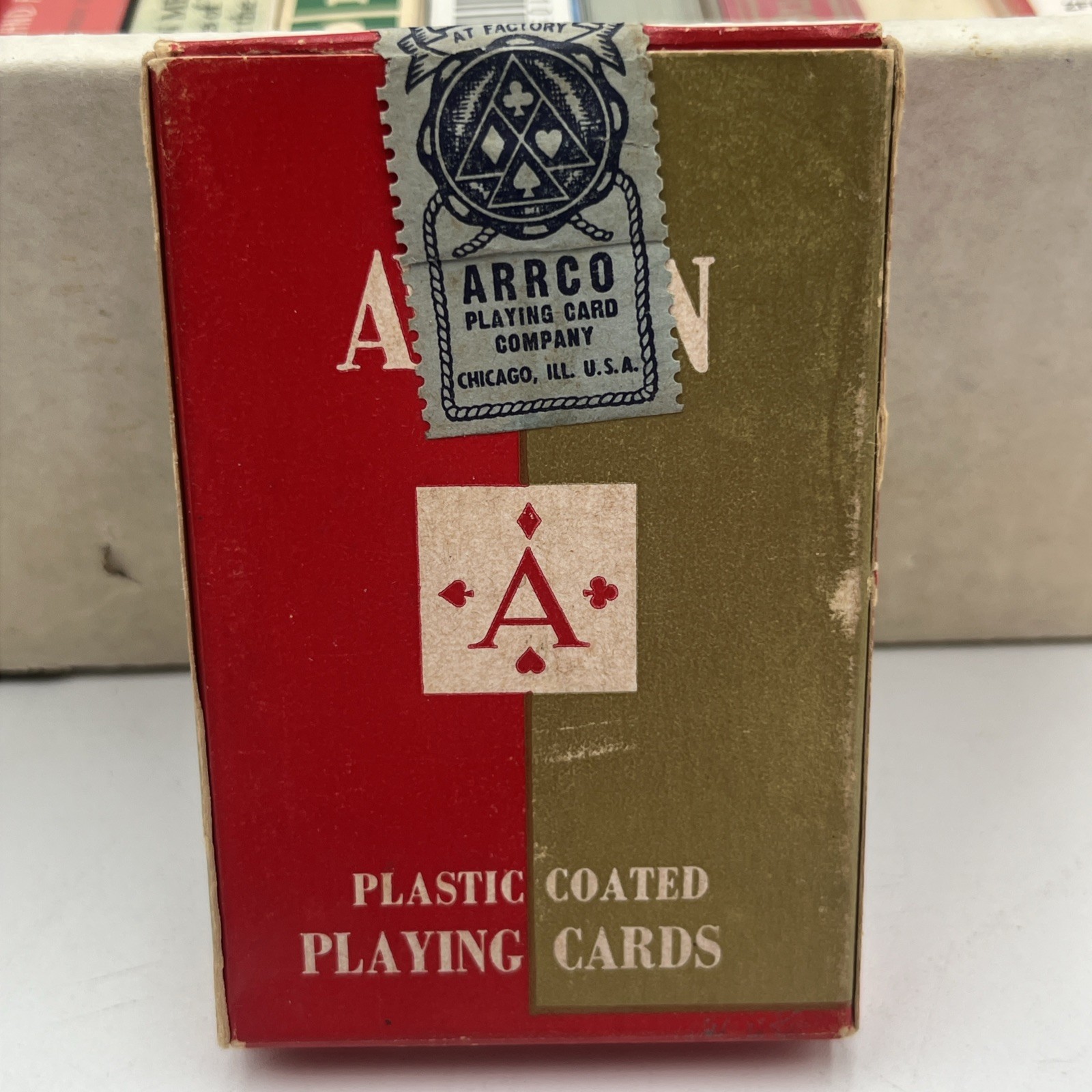 Vtg Arrco Playing Card Company Plastic Coated Playing Cards New Sealed w/ Stamp