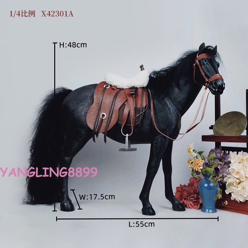 JXK 1/4 Horse Resin Statue Dutch Warmblood Scene Model Colllect Decor Toy Gift