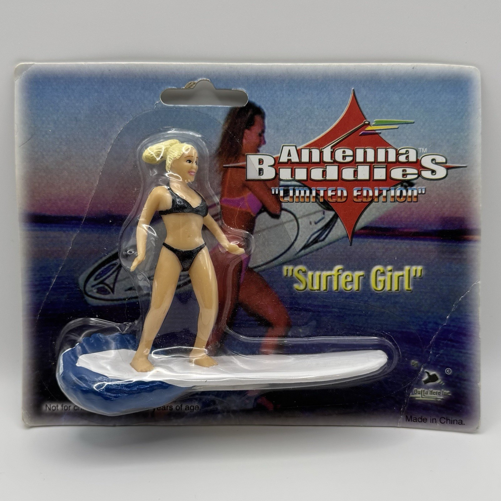 Vintage 2000 Antenna Buddies Limited Edition Surfer Girl Black Bikini Sealed