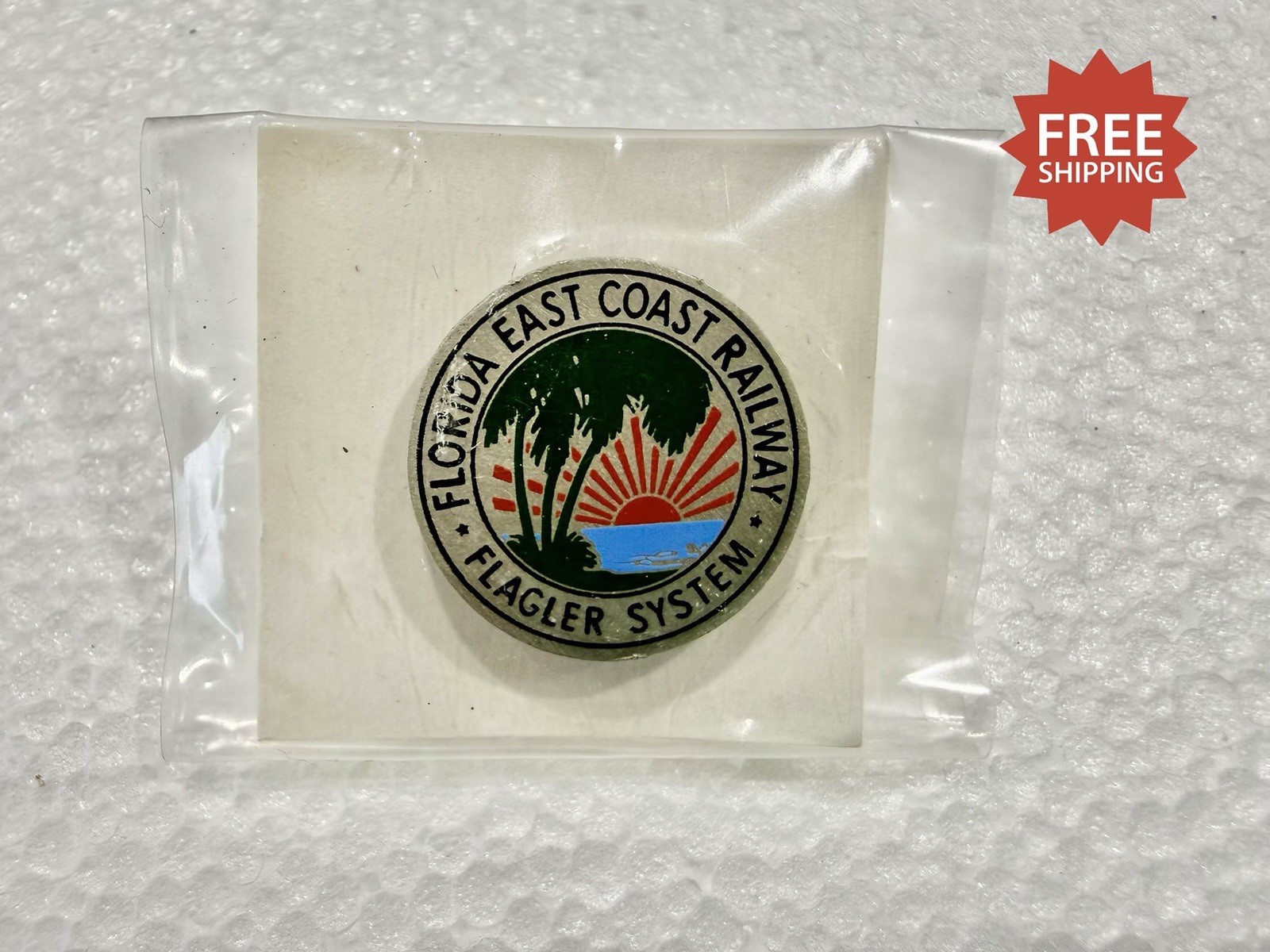 Florida East Coast Railway - Flagler System Lapel Hat Pin Florida East Coast Railway - Flagler System Lapel Hat Pin