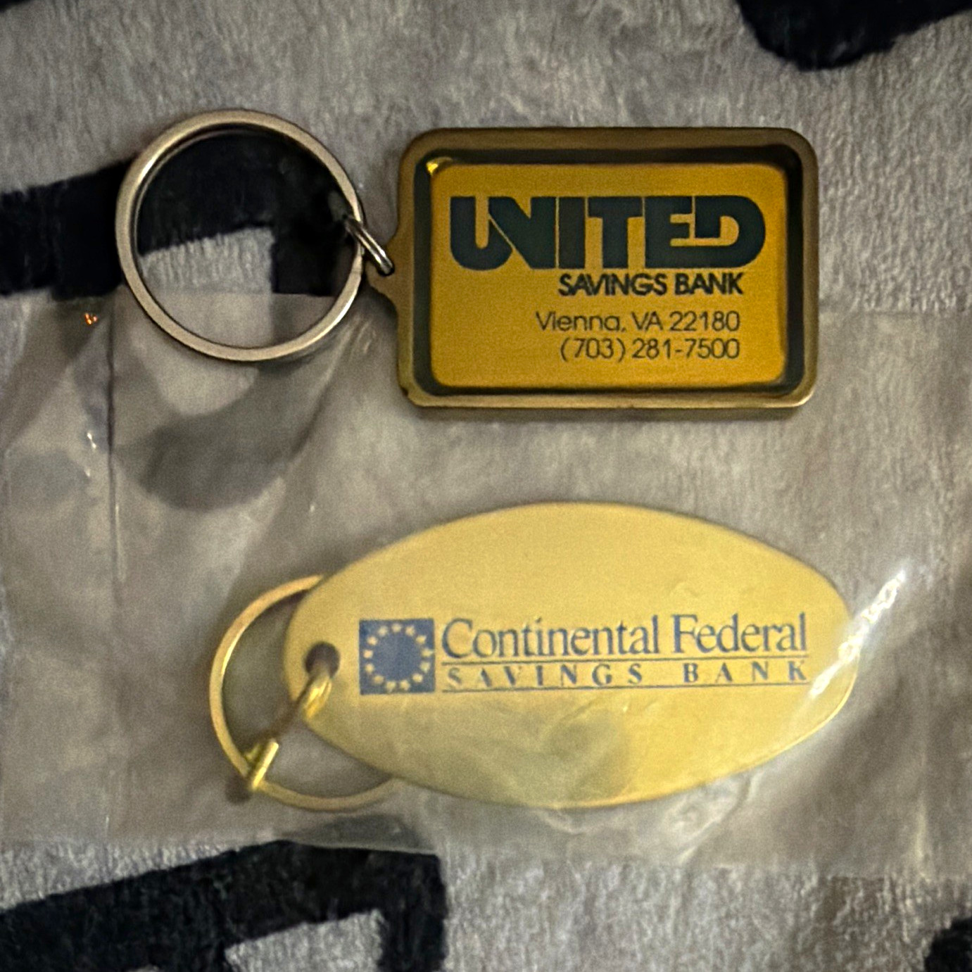 Vintage 1980s VA Bank Keychains United Savings Vienna Continental Federal Vintage 1980s VA Bank Keychains United Savings Vienna Continental Federal