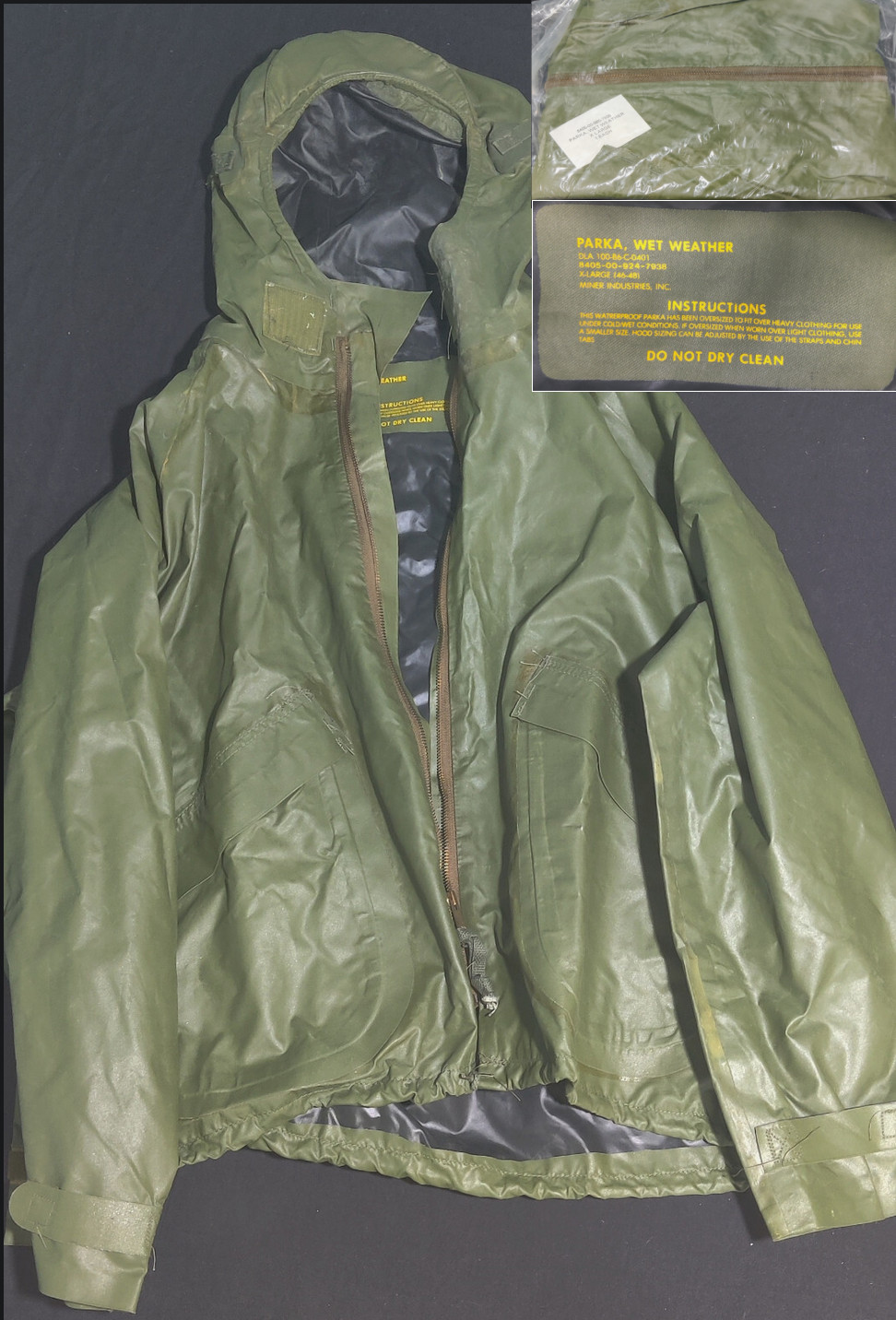 Genuine USGI US Military Wet Weather Parka Rain Jacket - XL - New NOS Deadstock