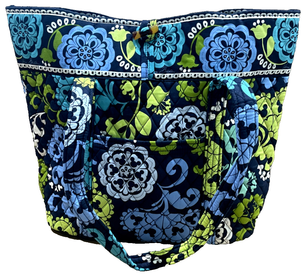 New Disney Exclusive Vera Bradley Where\'s Mickey Blue Green Tote Bag Purse
