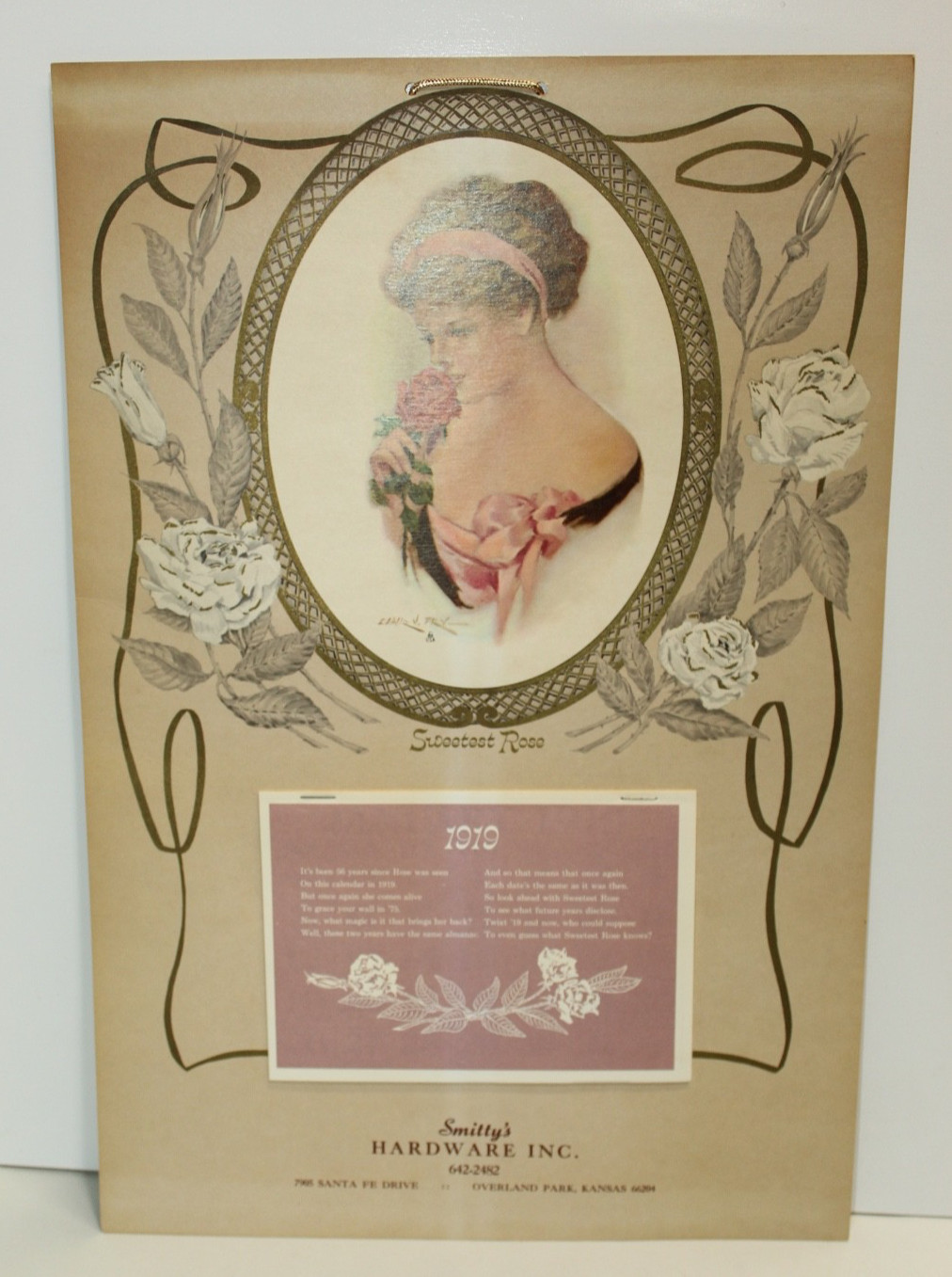 Vintage Advertising Calendar ~ Sweetest Rose Reproduction 1919 Same Almanac Info Vintage Advertising Calendar ~ Sweetest Rose Reproduction 1919 Same Almanac Info
