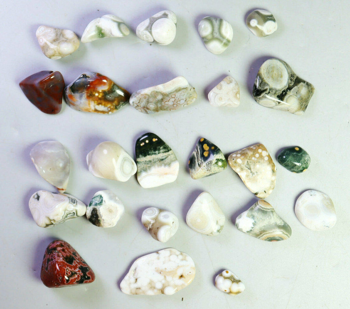 25pcs Natural Ocean Jasper Agate Quartz Crystal Pendant Jasper Reiki Stone