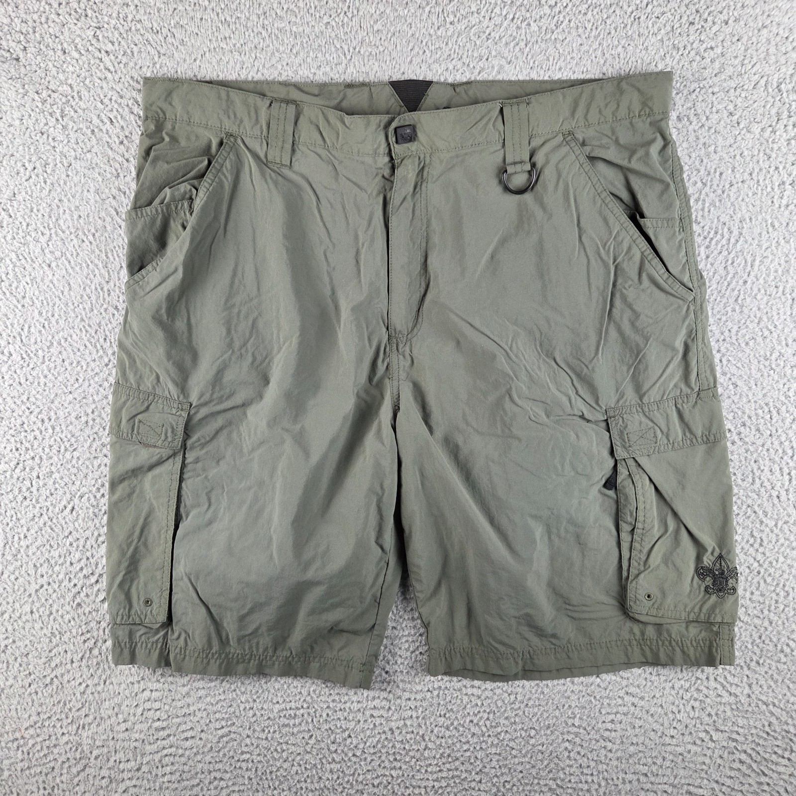 Boy Scouts Centennial Uniform cargo shorts Adult Large Olive Green Nylon
