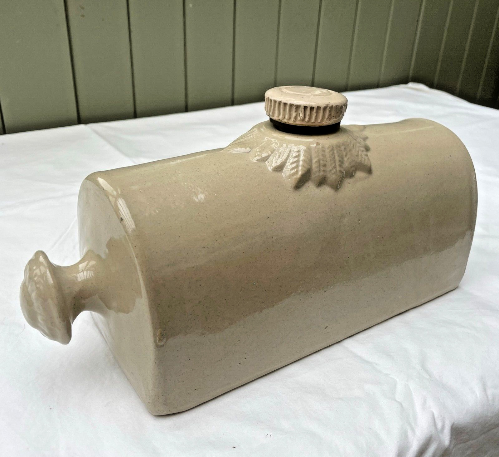 Antique Bourne Denby England Glazed Stoneware Hot Water Bottle Foot Warmer 3 Pt