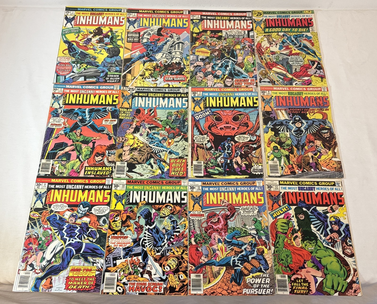 1970's Marvel THE INHUMANS #1 2 3 4 5 6 7 8 9 10 11 12 ~ FULL SERIES SET