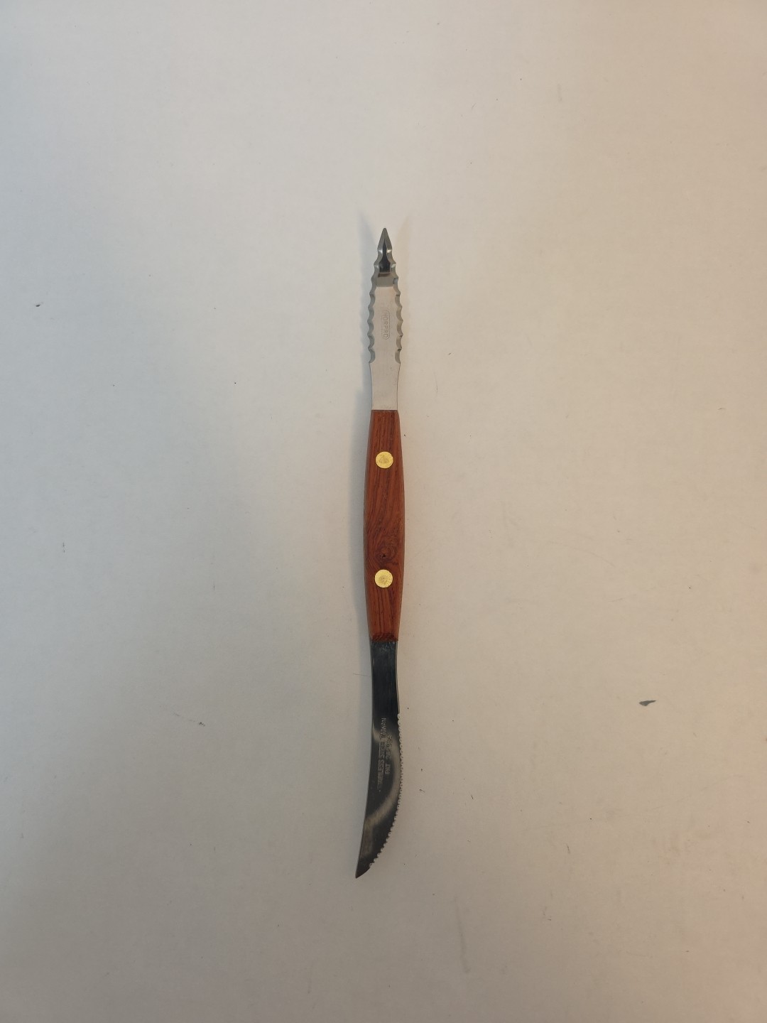 Vtg Norpro Thin Dual Double Ended Serrated Curved Stainless Grapefruit Knife 