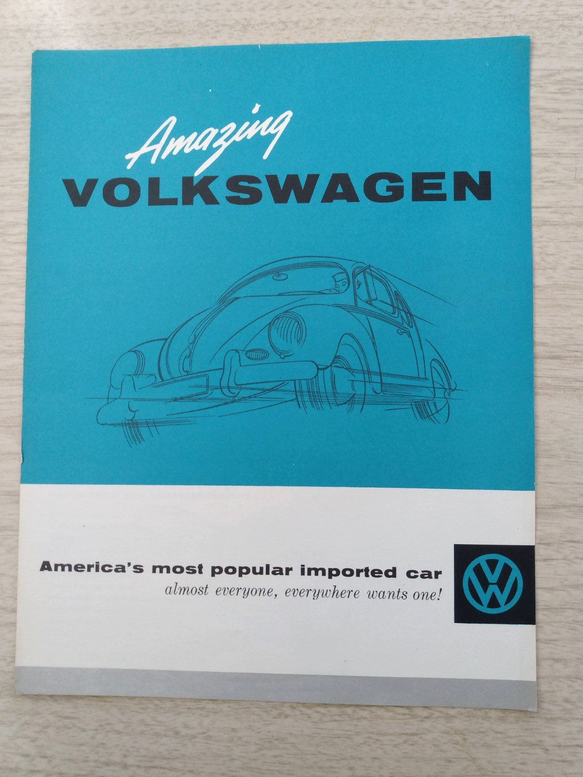Vintage ca. 1950\'s VW DEALERS SALES BROCHURE with Price List & Specs All Models
