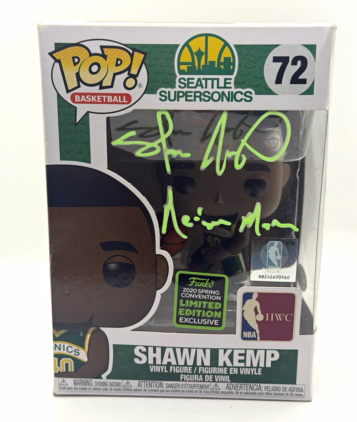 Funko Pop Basketball Shawn Kemp Auto JSA WC842534 Funko Pop Basketball Shawn Kemp Auto JSA WC842534