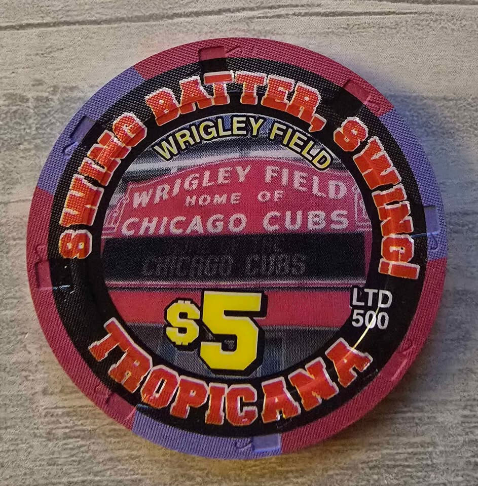 $5 Wrigley Field Las Vegas Chip, Tropicana Casino., Ltd 500, Excellent Condition $5 Wrigley Field Las Vegas Chip, Tropicana Casino., Ltd 500, Excellent Condition