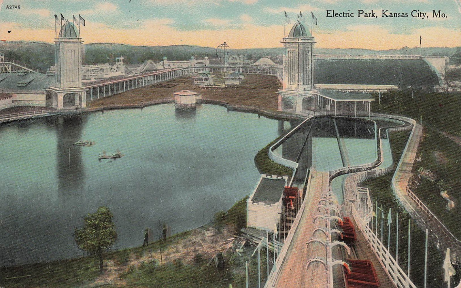 Kansas City MO Missouri Electric Park amusement Park Early 1900 Vtg Postcard H59