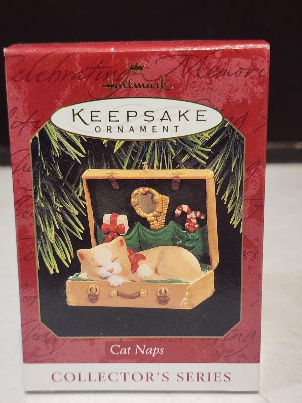 NRFB Vintage Hallmark Christmas Ornament CAT NAPS #4 in Series 1997