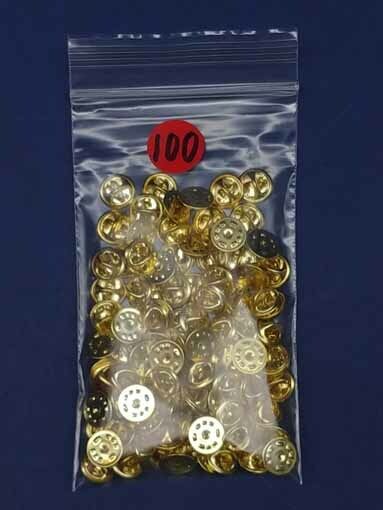 100 X BRASS MILITARY BUTTERFLY HAT PIN TIE TAC BADGE BACKS CLUTCH CLUTCHES