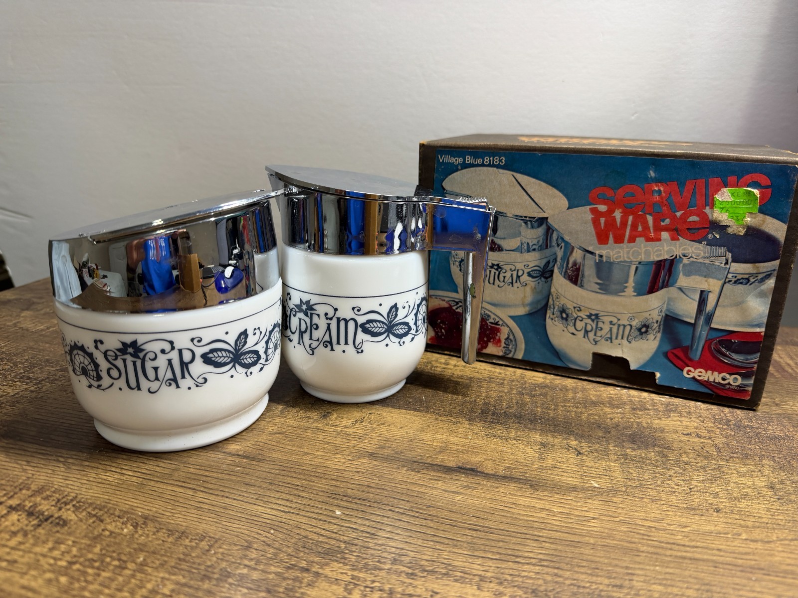 Serving Ware Matchables - Gemco - Village Blue 8183 - NOS - Never Used - Vintage Serving Ware Matchables - Gemco - Village Blue 8183 - NOS - Never Used - Vintage