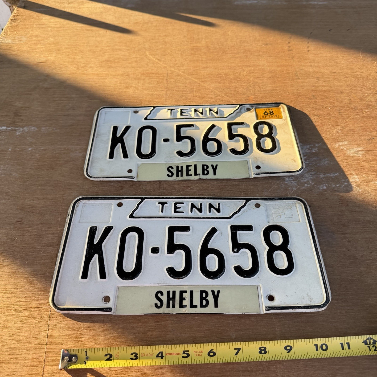Pair of SHELBY County MEMPHIS TN License Plates K0-5658,1960'S Pair of SHELBY County MEMPHIS TN License Plates K0-5658,1960'S