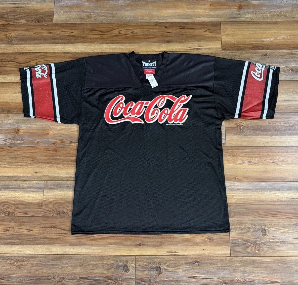 Vintage Trinity Athletic Gear x Coca Cola Black Red Mens X Large Mesh Jersey USA Vintage Trinity Athletic Gear x Coca Cola Black Red Mens X Large Mesh Jersey USA