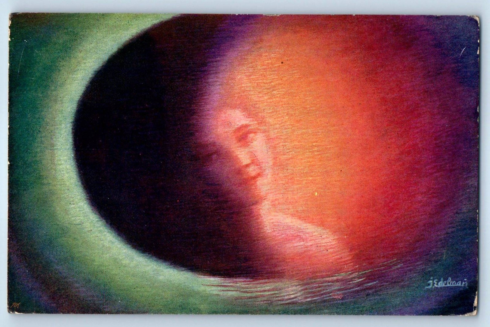 c1910's Fantasy Surreal Pretty Woman Signed Artist Posted Antique Postcard c1910's Fantasy Surreal Pretty Woman Signed Artist Posted Antique Postcard