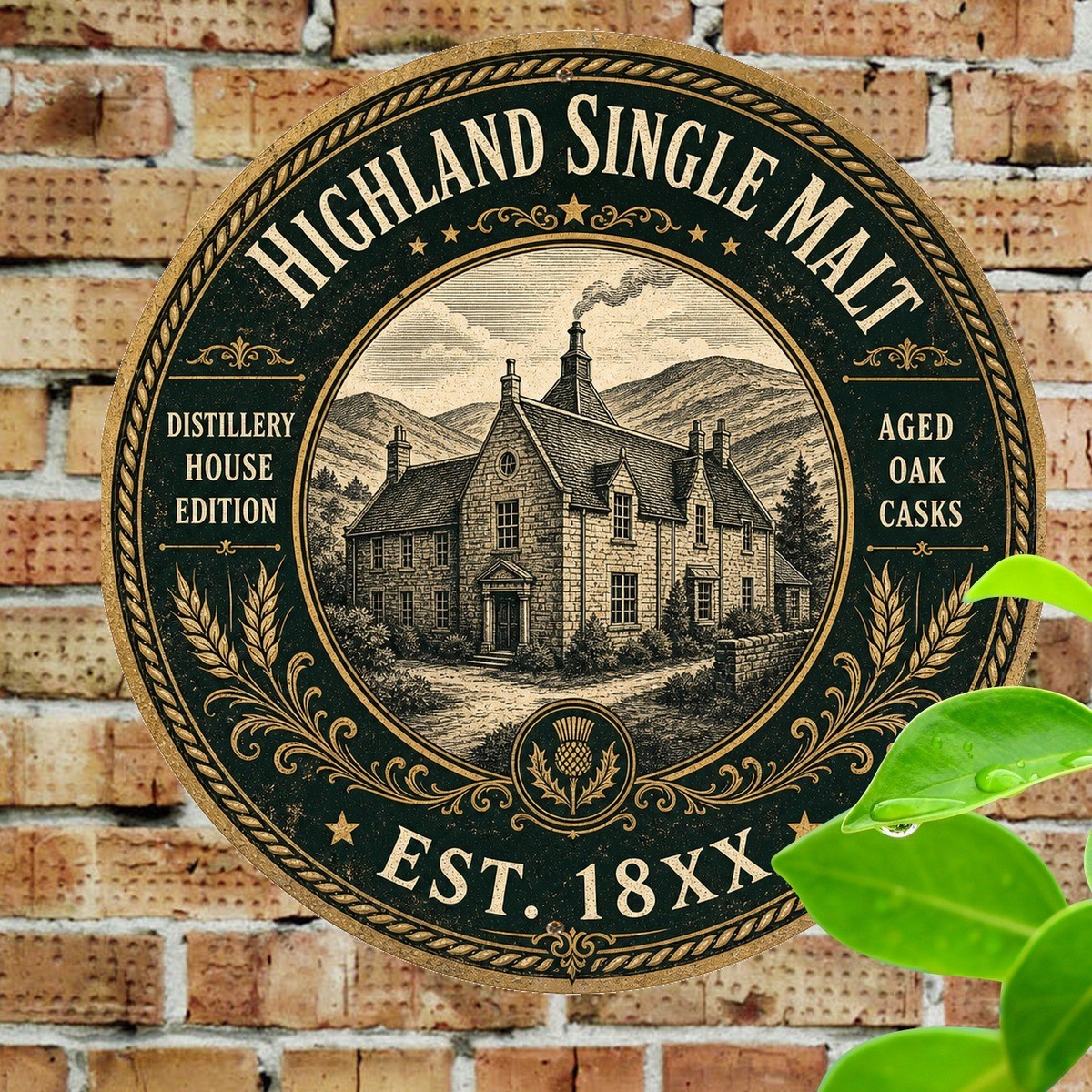 Highland Single Malt Scotch Whisky Inspired Metal Sign Pub Wall Decor