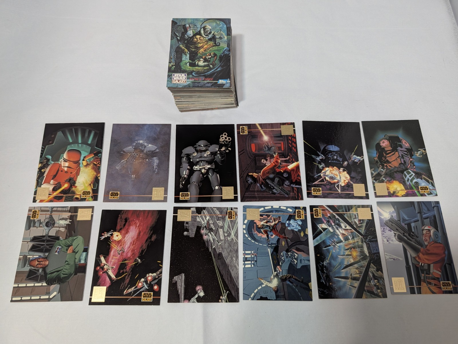 1995 Topps Star Wars Galaxy Series 3 #276-365 Base Set + Lucas Foil #L1-L12 READ 1995 Topps Star Wars Galaxy Series 3 #276-365 Base Set + Lucas Foil #L1-L12 READ